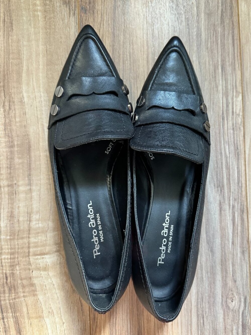 Pedro Anton Pointed Flats with Metal Accents